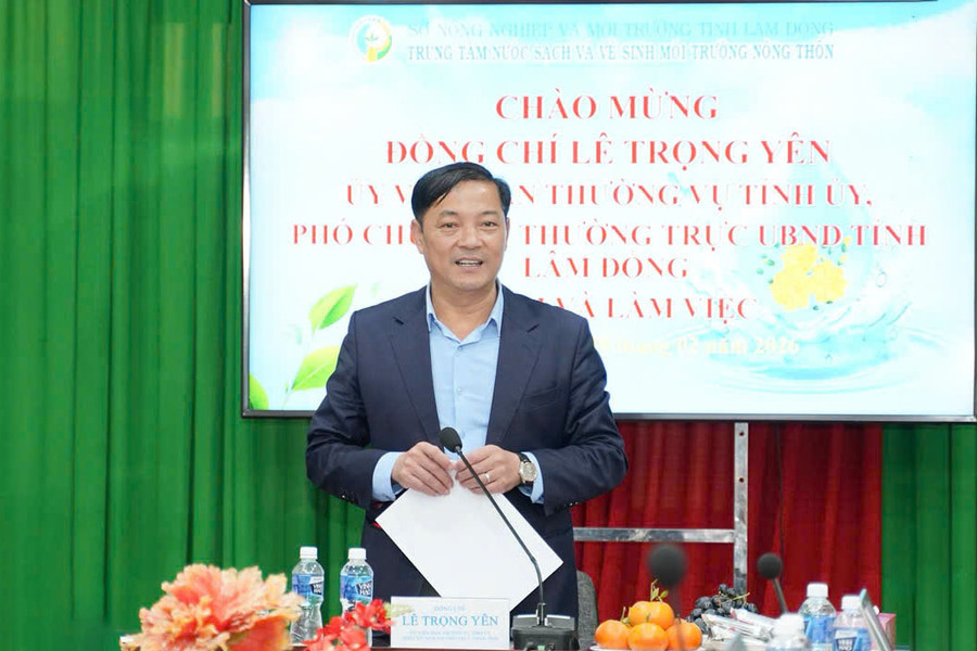 Phó Chủ tịch Thường trực UBND tỉnh Lâm Đồng Lê Trọng Yên làm việc với các đơn vị khu vực phía Đông
