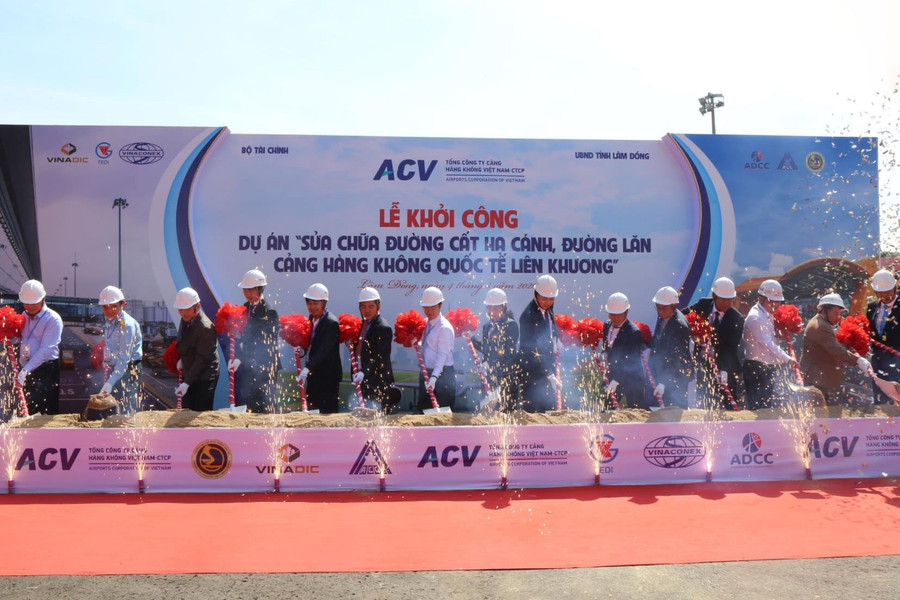 Khởi công Dự án Sửa chữa đường cất hạ cánh, đường lăn Sân bay Liên Khương