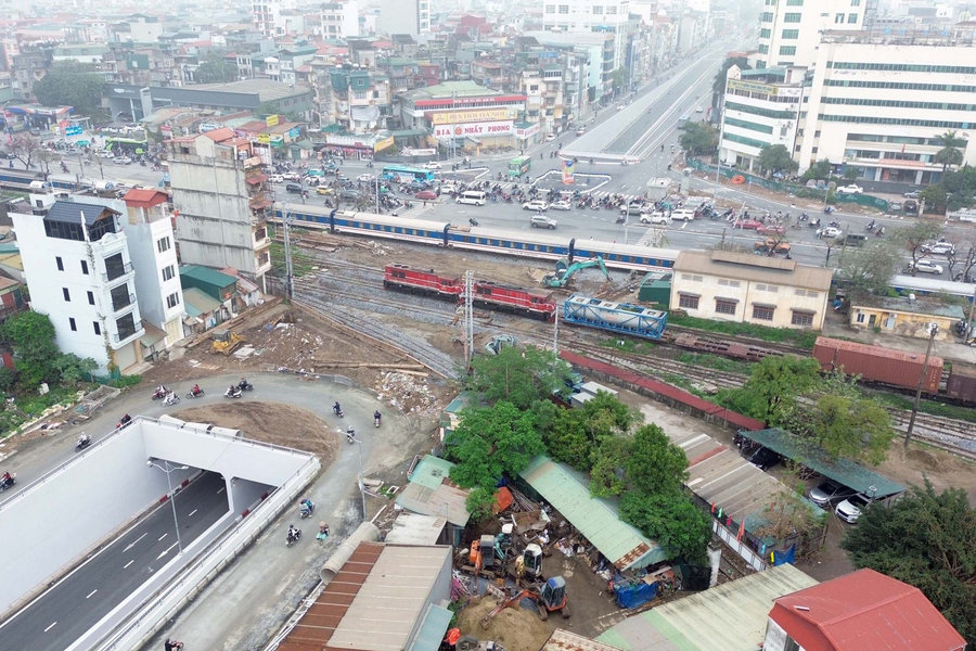 Hầm chui Vành đai 2,5 nút giao Giải Phóng: Hoàn thiện toàn bộ hạ tầng trong tháng 3