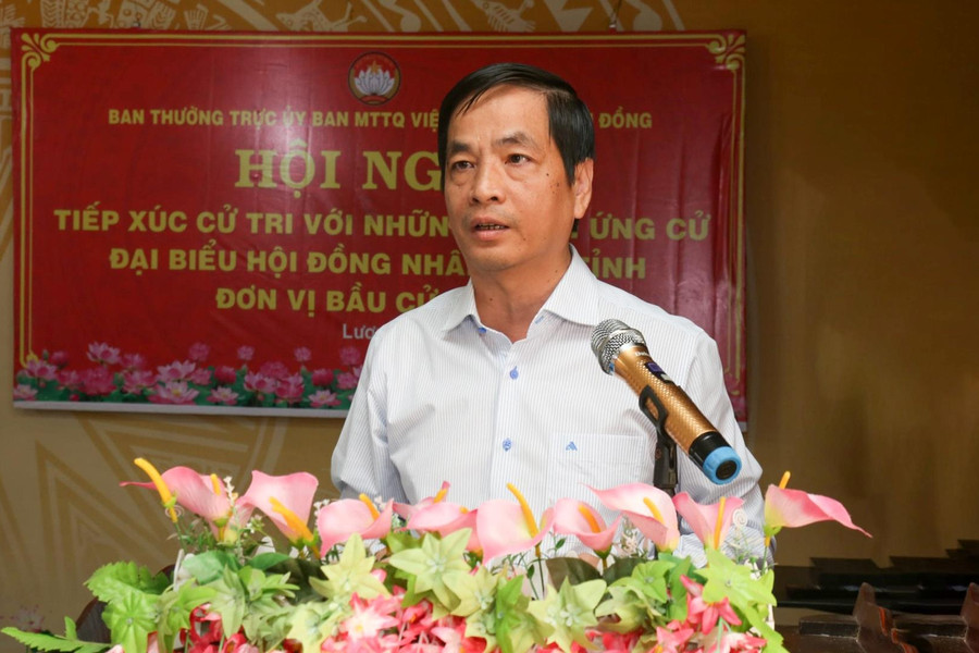 Ứng cử viên đại biểu HĐND tỉnh Lâm Đồng tiếp xúc cử tri xã Lương Sơn