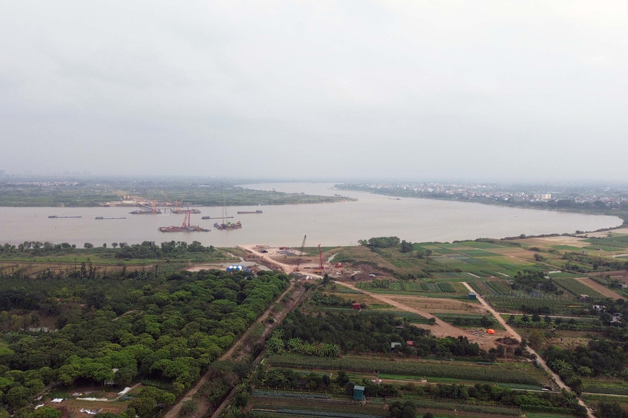 Tiến độ xây dựng cầu Ngọc Hồi và đường dẫn Vành đai 3,5 kết nối Hà Nội - Hưng Yên