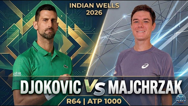 Djokovic thắng ngược nhọc nhằn 2-1 trước Majchrzak tại Indian Wells
