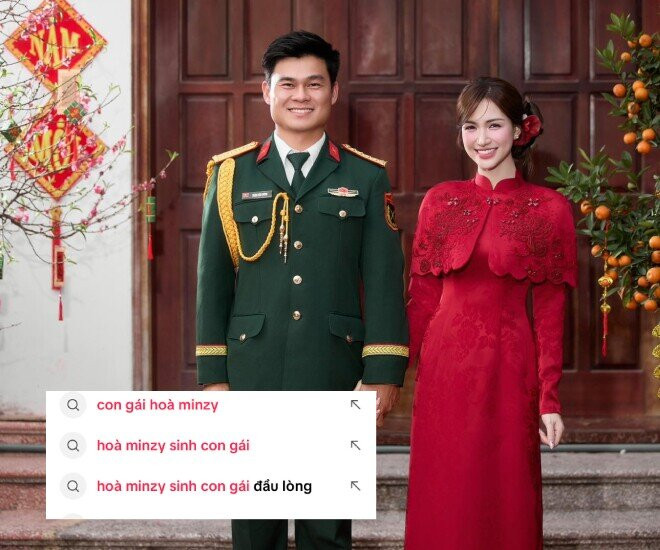 Thực hư tin đồn Hòa Minzy sinh con gái cho Đại úy Thăng Văn Cương