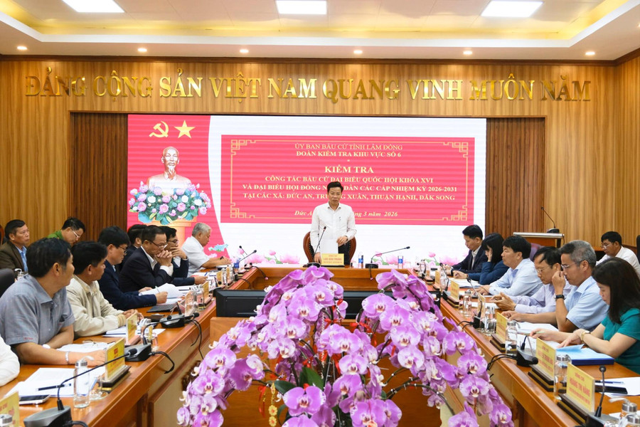 Chủ tịch UBBC tỉnh Lâm Đồng Lưu Văn Trung làm việc với các địa phương thuộc Đơn vị bầu cử số 35
