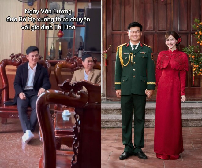 Hòa Minzy hé lộ khoảnh khắc Đại úy Thăng Văn Cương sang nhà thưa chuyện cưới xin