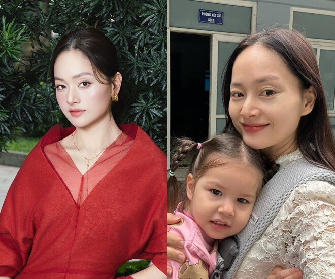 Diễn viên Lan Phương địu con đến tòa nhận quyết định hoãn phúc thẩm ly hôn