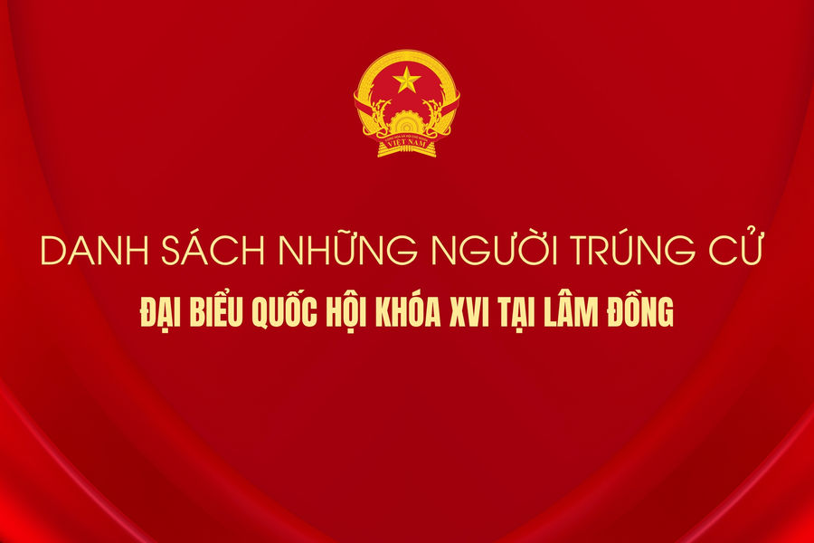 Danh sách 17 người trúng cử đại biểu Quốc hội khóa XVI tại Lâm Đồng