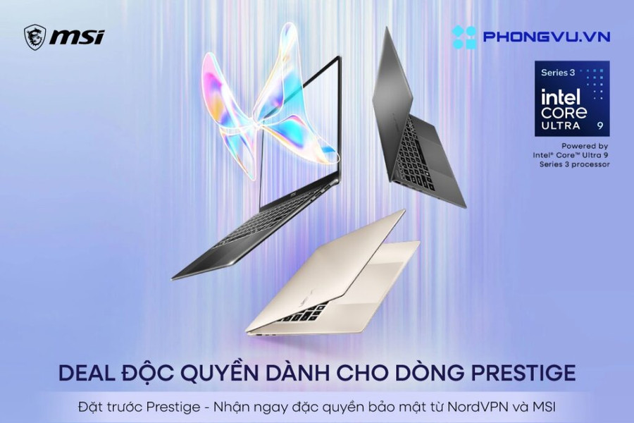 Phong Vũ mở đặt trước MSI Prestige Series với gói quà tặng hơn 7 triệu đồng