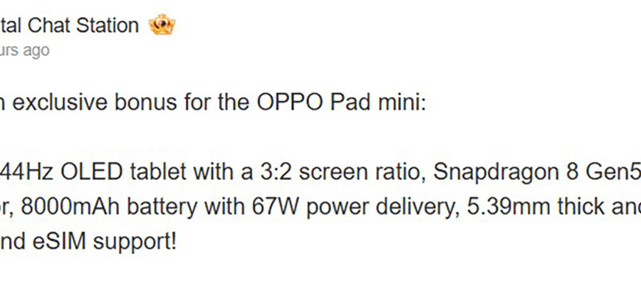 Giải mã OPPO Pad Mini: Chip Snapdragon 8 Gen 5 và màn hình OLED 144Hz siêu mỏng