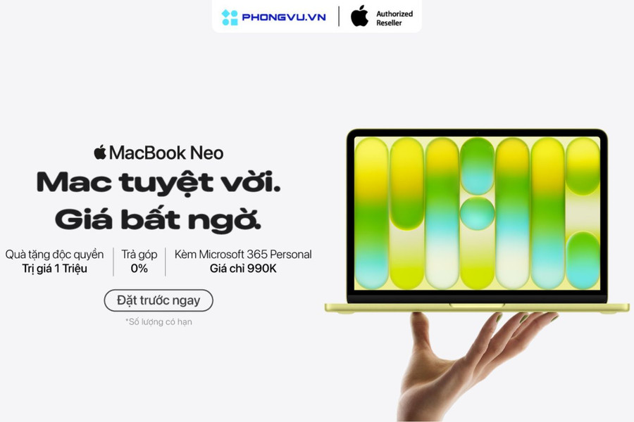 Phong Vũ chính thức mở đặt trước MacBook Neo với gói ưu đãi độc quyền hấp dẫn