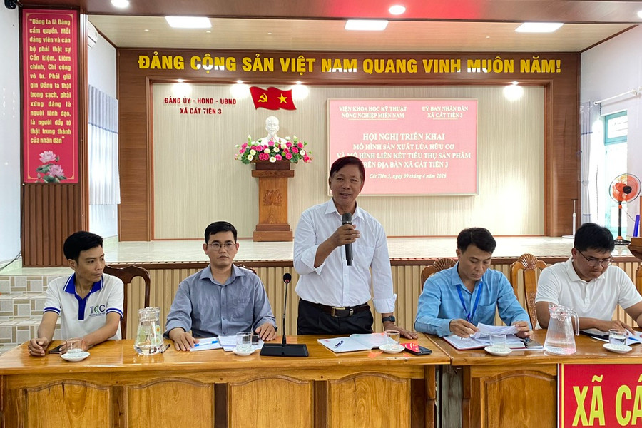 Cát Tiên 3 triển khai mô hình sản xuất lúa hữu cơ gắn liên kết tiêu thụ