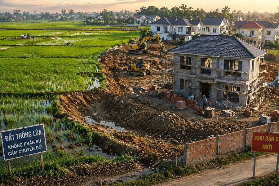 Phạt đến 400 triệu đồng khi tự ý chuyển đất trồng lúa sang đất ở
