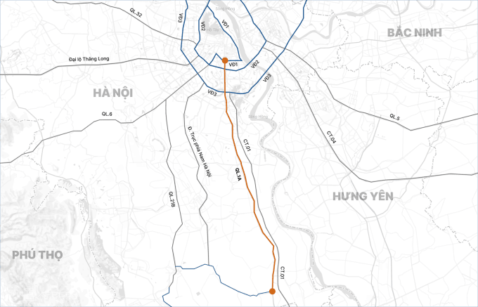 Quy hoạch mở rộng Quốc lộ 1 qua TP Hà Nội lên 10 làn xe: Quy mô 90m nối thông phía Nam