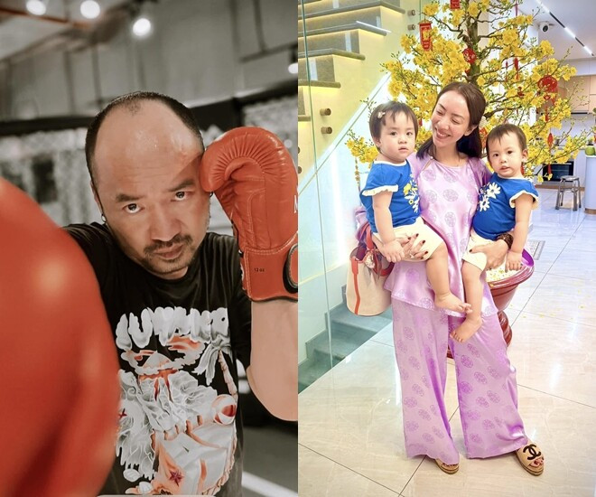 Diễn viên Tiến Luật tập boxing sẵn sàng làm bố vợ của hai con gái song sinh