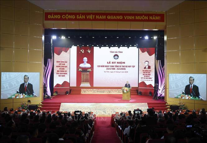 Tổng Bí thư, Chủ tịch nước Tô Lâm dự Lễ kỷ niệm 120 năm Ngày sinh Tổng Bí thư Hà Huy Tập