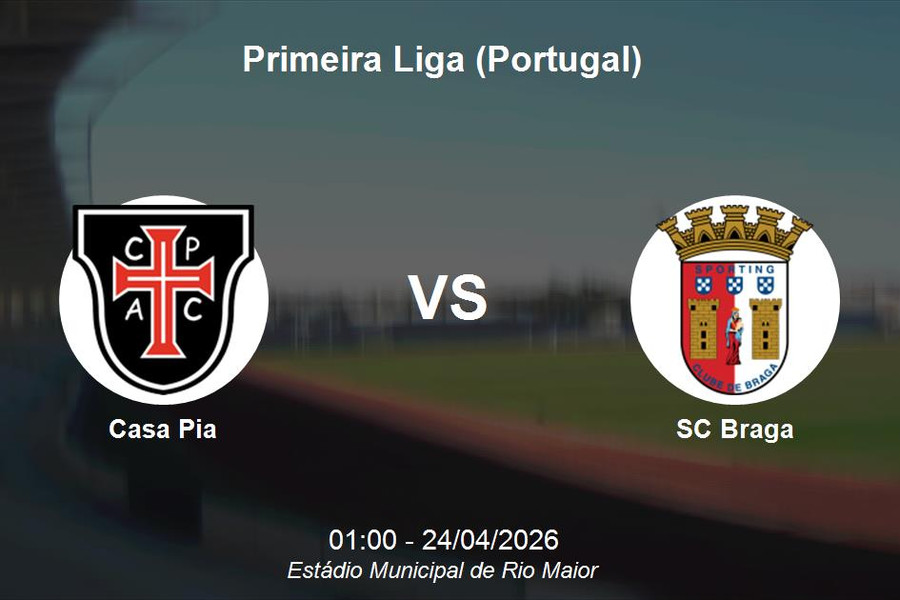 Nhận định Casa Pia vs SC Braga - Cơ hội bứt phá của đội khách tại Primeira Liga
