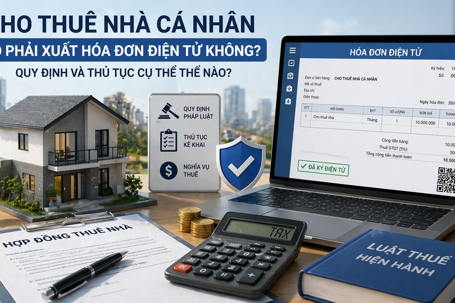 Cá nhân cho thuê nhà phải xuất hóa đơn điện tử khi doanh thu đạt ngưỡng 1 tỷ đồng mỗi năm
