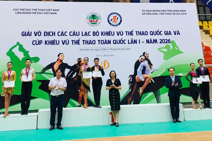 Lâm Đồng giành 44 huy chương tại Giải Vô địch CLB Khiêu vũ thể thao quốc gia và Cúp toàn quốc 2026