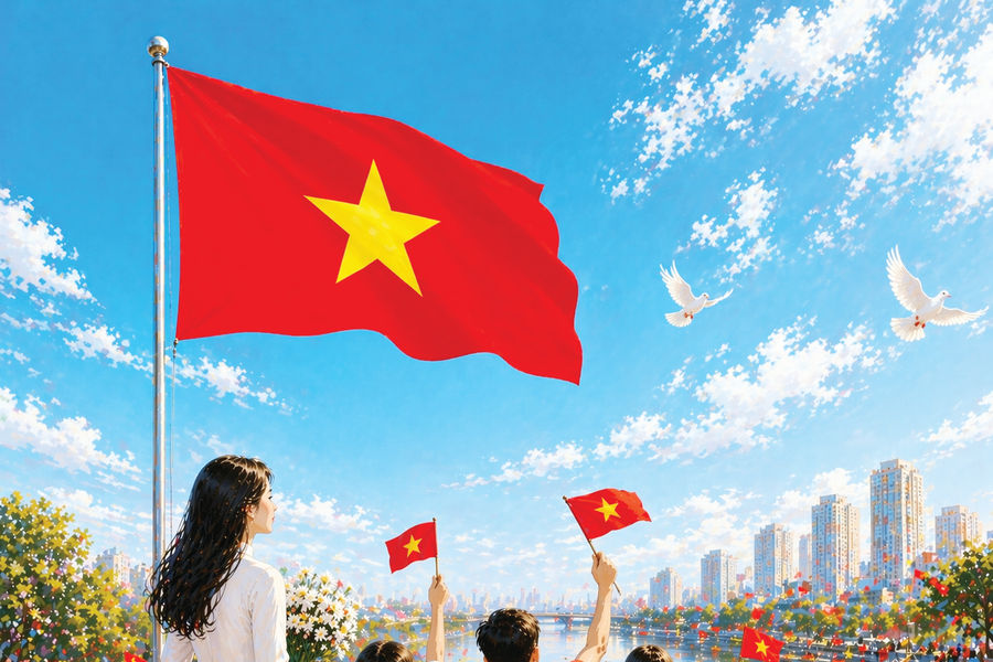 Hoa loa kèn trong ngày vui đại thắng