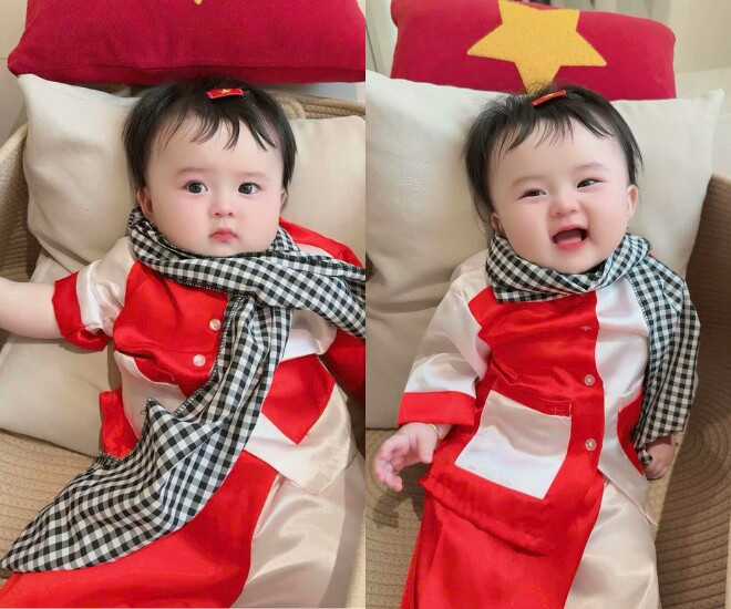 Con gái Hoa hậu Phương Lê và NSƯT Vũ Luân hóa thân thành cô giao liên nhí