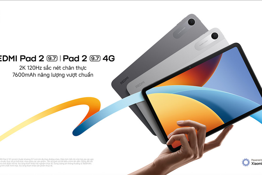 REDMI Pad 2 9.7 ra mắt tại Việt Nam: Màn hình 2K 120Hz và pin 7600mAh