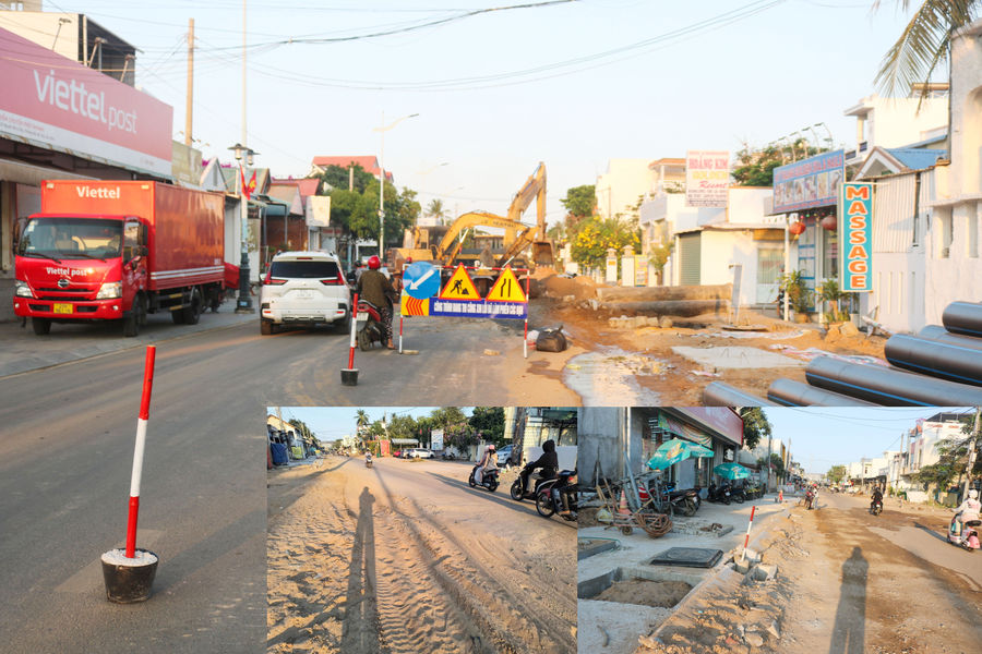 Chưa an toàn trong thi công tuyến đường Nguyễn Ðình Chiểu - Huỳnh Thúc Kháng