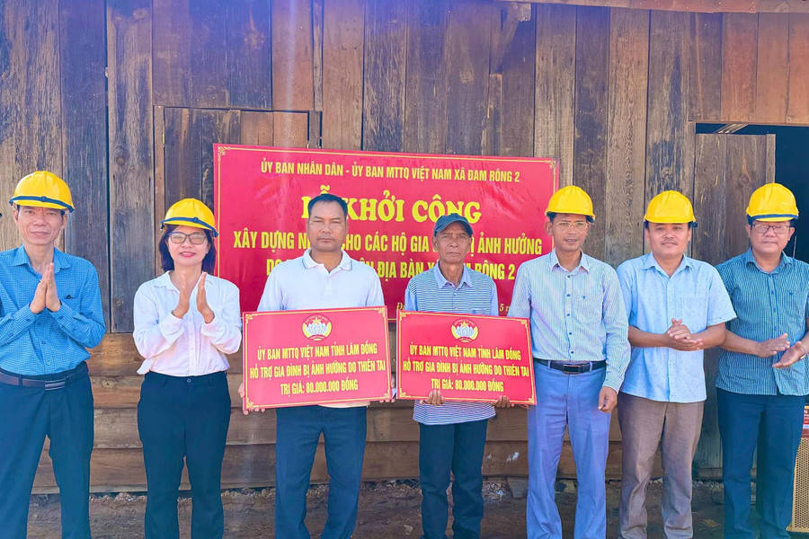 Hỗ trợ xây dựng, sửa chữa 8 căn nhà cho hộ dân bị ảnh hưởng thiên tai ở xã Đam Rông 2