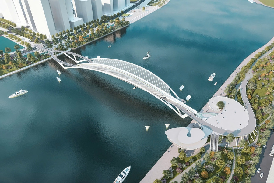 Cầu đi bộ nghìn tỷ qua sông Sài Gòn dự kiến hoàn thành vào tháng 9/2026