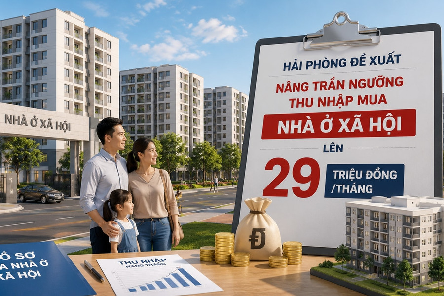 Hải Phòng đề xuất nâng ngưỡng thu nhập mua nhà ở xã hội lên 29 triệu đồng