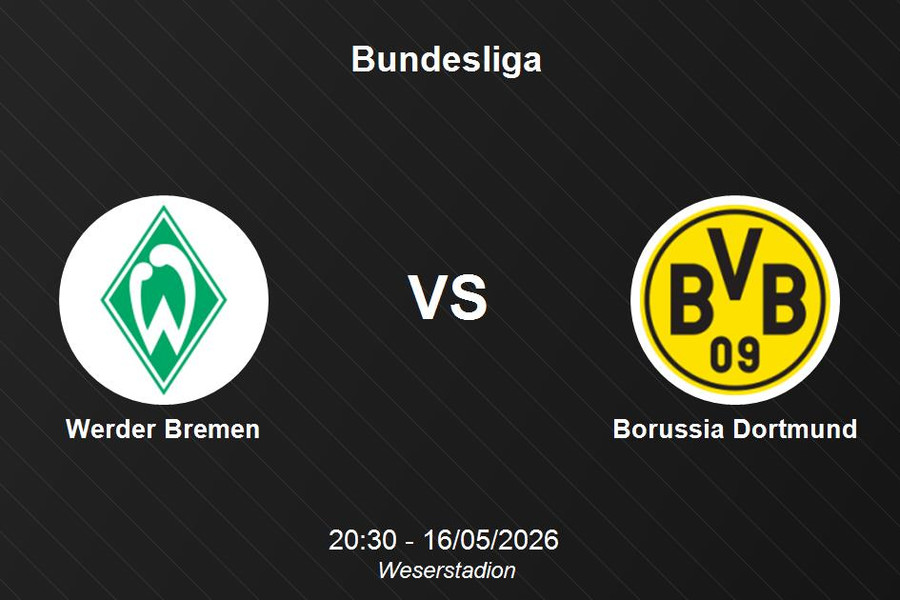 Nhận định Werder Bremen vs Borussia Dortmund - Bundesliga (20h30, 16/05)