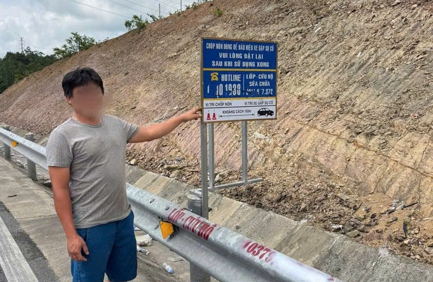 Quảng Trị: Phạt 1,5 triệu đồng đối tượng phá hoại biển thông tin cứu hộ trên cao tốc