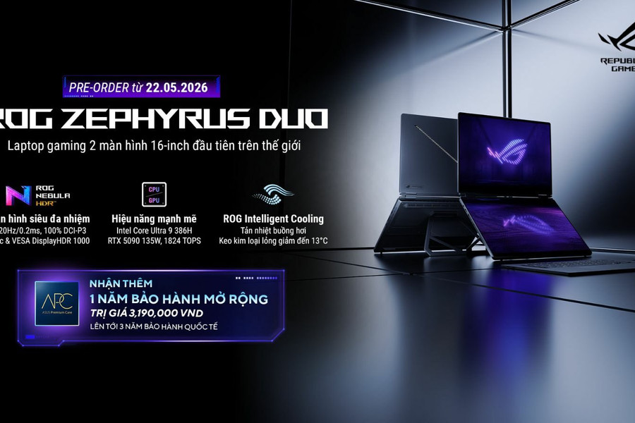 ASUS ROG Zephyrus Duo: Siêu phẩm laptop gaming hai màn hình giá 200 triệu đồng chính thức ra mắt tại Việt Nam
