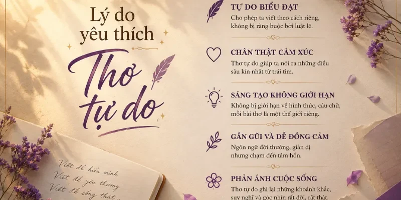 Top thơ tự do giàu cảm xúc được yêu thích hiện nay