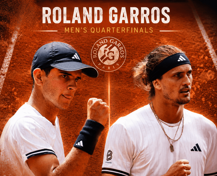 Alexander Zverev đối đầu Rafael Jodar tại tứ kết Roland Garros 2026