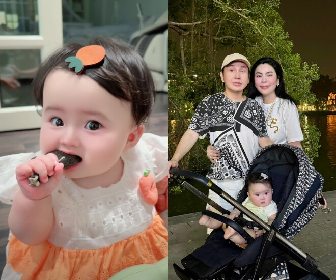 Hoa hậu Phương Lê tập cho con gái nếm thức ăn và hành trình làm mẹ đầy tâm huyết