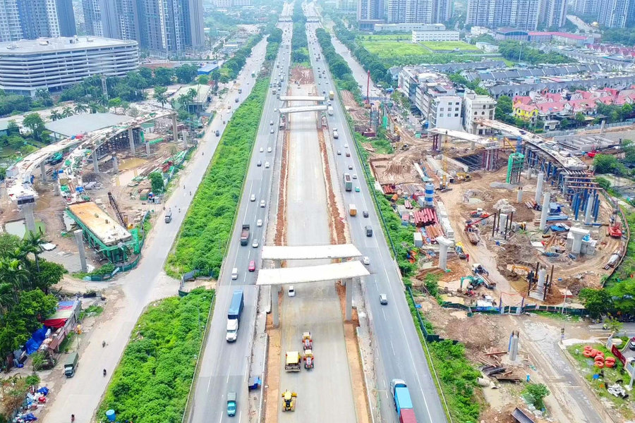 Nút giao Vành đai 3,5 và Đại lộ Thăng Long: Tiến độ thực tế dự án 2.400 tỷ đồng