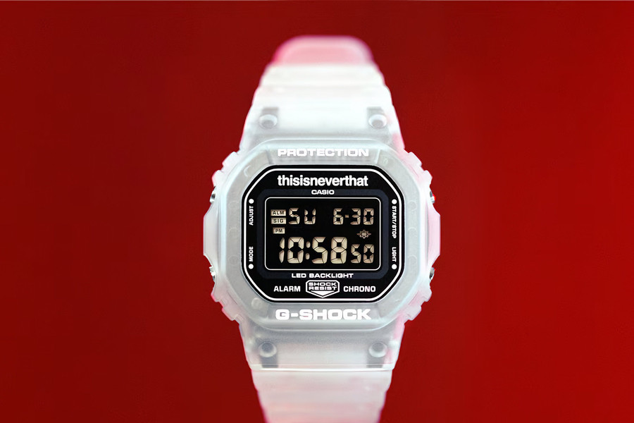 Casio G-Shock DW-5600 x thisisneverthat: Bản giao hưởng của nhựa trong suốt và phong cách đường phố