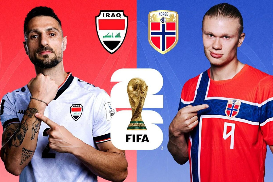 Trực tiếp tỉ số Iraq 1-4 Na Uy: Haaland lập chiến công đầu