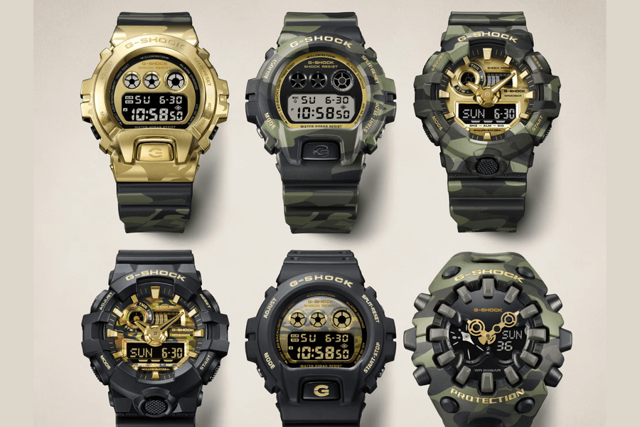 Casio ra mắt bộ sưu tập G-Shock Bold Camo tại Mỹ: Sự giao thoa giữa họa tiết quân đội và sắc vàng