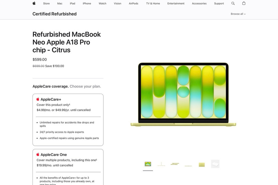 MacBook Neo tân trang chính thức lên kệ: Giải mã mức giá và chất lượng từ Apple