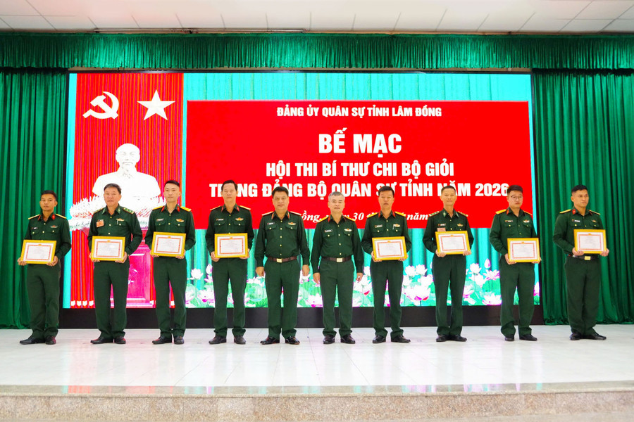 Đảng bộ Quân sự tỉnh tổng kết Hội thi Bí thư Chi bộ giỏi năm 2026