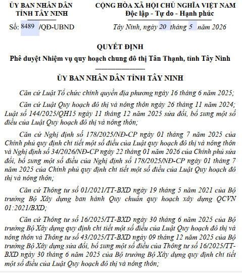 Quy hoạch đô thị Tân Thạnh 11.800ha tại Tây Ninh: Trọng điểm giao thương vùng Đồng Tháp Mười