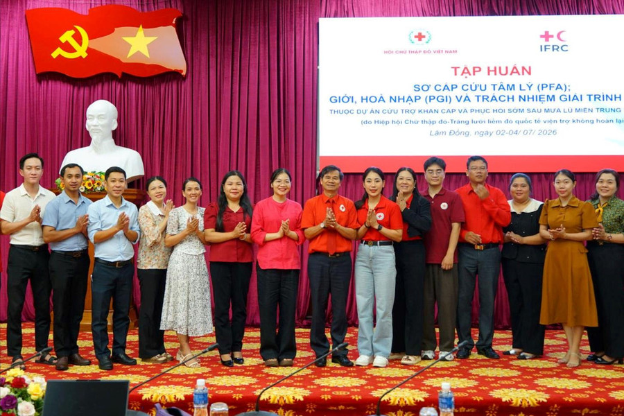 Hội Chữ thập đỏ Lâm Đồng tập huấn sơ cấp cứu tâm lý, kỹ năng ứng phó thiên tai