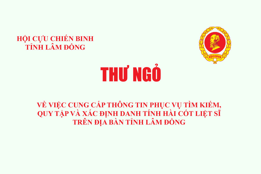 Hội CCB tỉnh Lâm Đồng kêu gọi cung cấp thông tin phục vụ tìm kiếm, quy tập, xác định danh tính hài cốt liệt sĩ