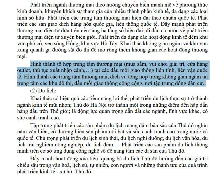 Quy hoạch Hà Nội 100 năm: Thiết lập mạng lưới 7 trung tâm outlet tại các cửa ngõ