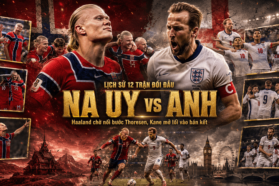 Lịch sử 12 trận đối đầu Na Uy vs Anh: Haaland chờ nối bước Thoresen, Kane mở lối vào bán kết