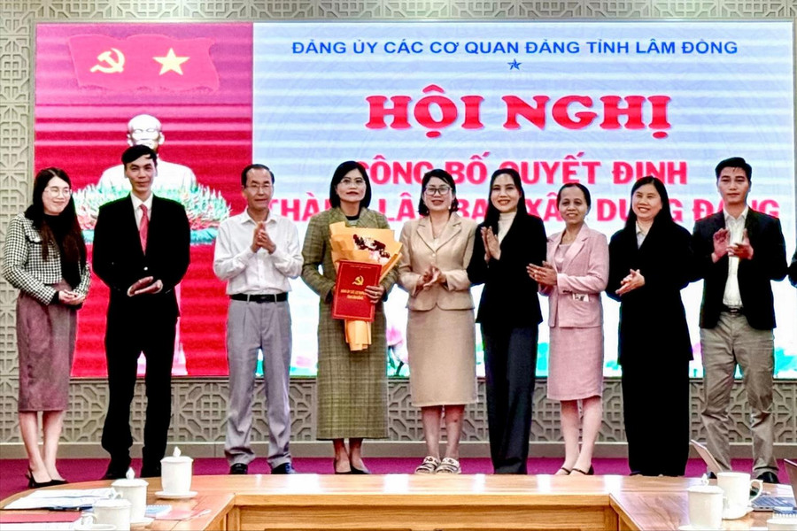Đảng ủy Các cơ quan Đảng tỉnh công bố quyết định thành lập Ban Xây dựng Đảng
