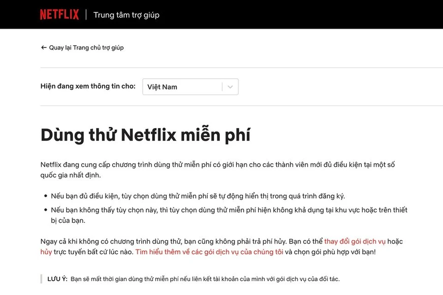 Thực hư việc Netflix mở lại chương trình dùng thử miễn phí 30 ngày tại Việt Nam
