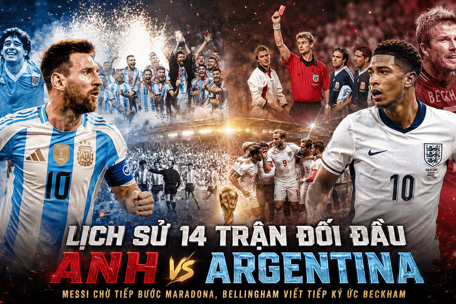 Lịch sử 14 trận đối đầu Anh vs Argentina: Messi chờ tiếp bước Maradona, Bellingham viết tiếp ký ức Beckham