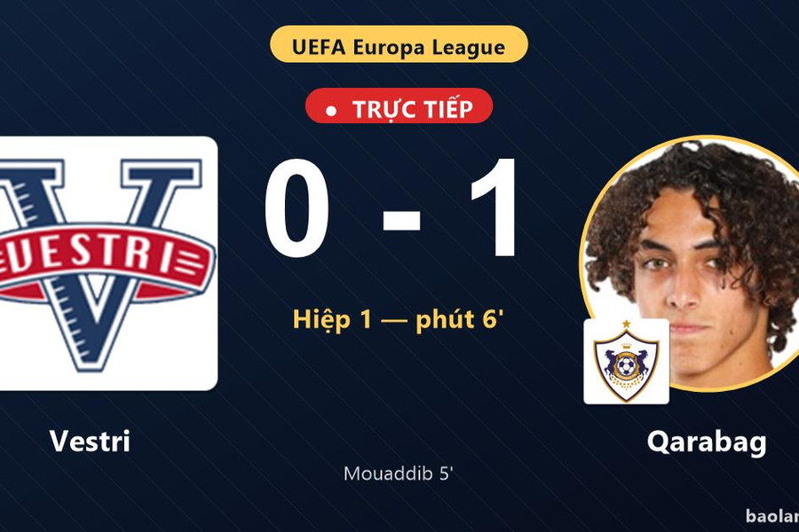 Trực tiếp Vestri vs Qarabag: Qarabag mở tỷ số